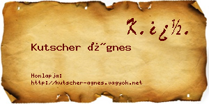 Kutscher Ágnes névjegykártya